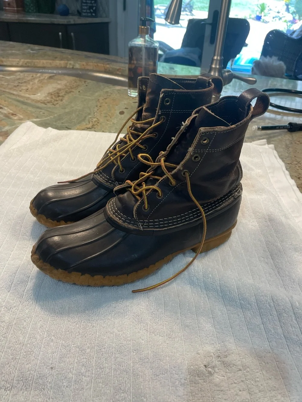 LL BEAN men's brown Bean Boots - size 10